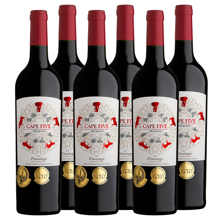 Cape Five Reserve Pinotage 2022 - pricing per case of 6 x 750ml