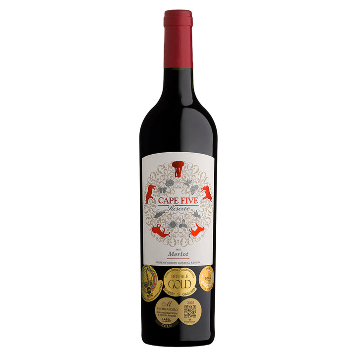 Cape Five Reserve Merlot 2022 - pricing per case of 6 x 750ml