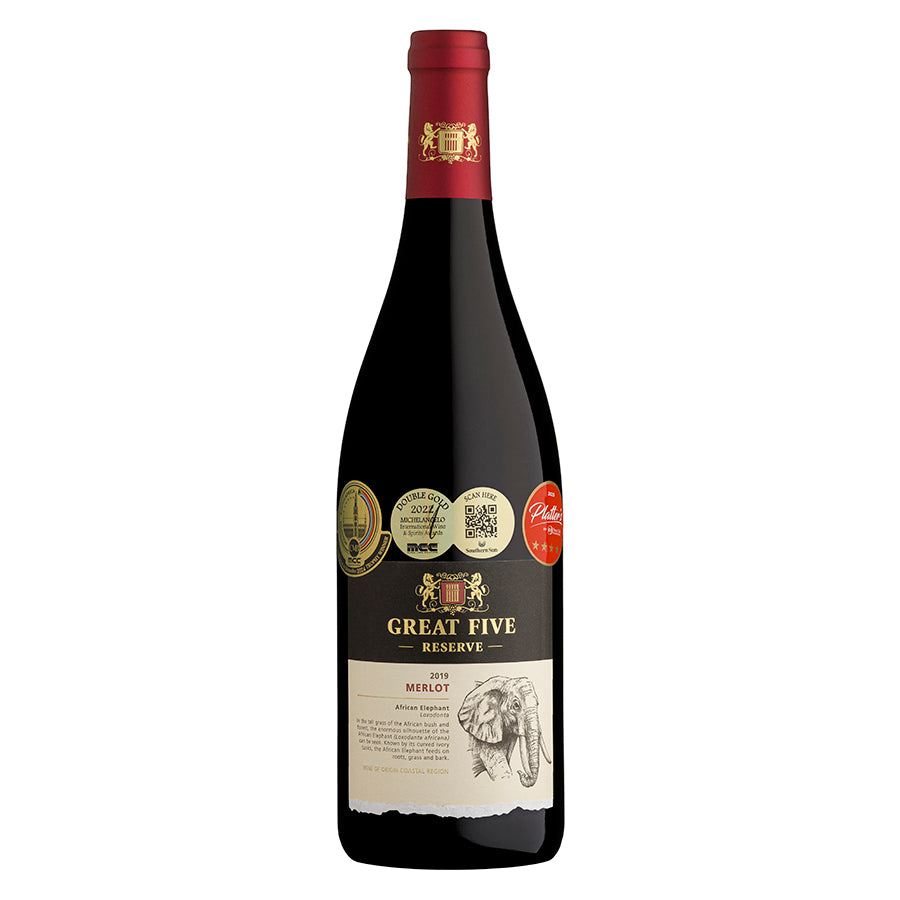 Great Five Reserve Merlot 2019 - pricing per case of 6 x 750ml