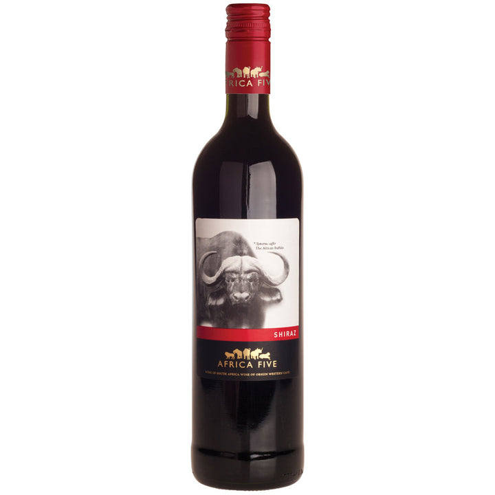 Stellenview Wine's Africa Five Shiraz (2018). A classic Shiraz, filled with layers of white and black pepper, some floral and dark fruit note finishes with subtle hints of vanilla.