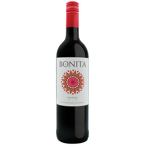 Stellenview Wine's Bonita Pinotage (2018). This dark plum coloured Pinotage. Is earthy with bold fruity tones. With chocolaty and gentle spicy hints of banana. A good combination of light red berry fruits and a gentle oaky spice. Easy everyday drinking.